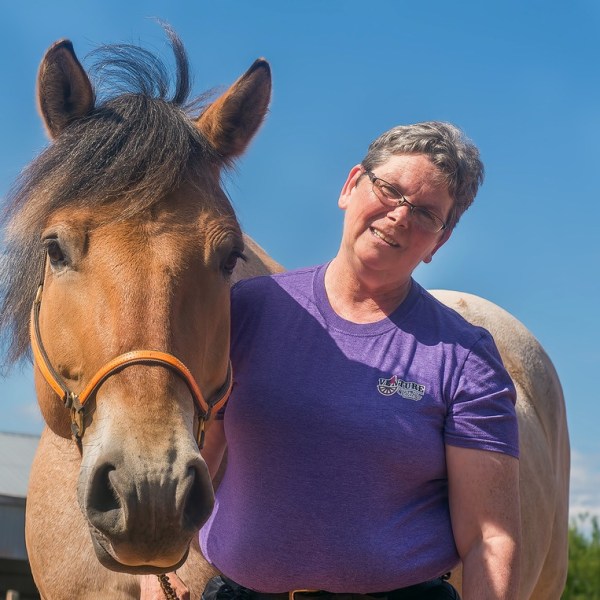 a close up of a man petting a horse