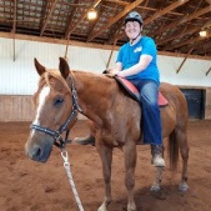 a person riding a horse