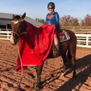 a person riding a horse in the dirt