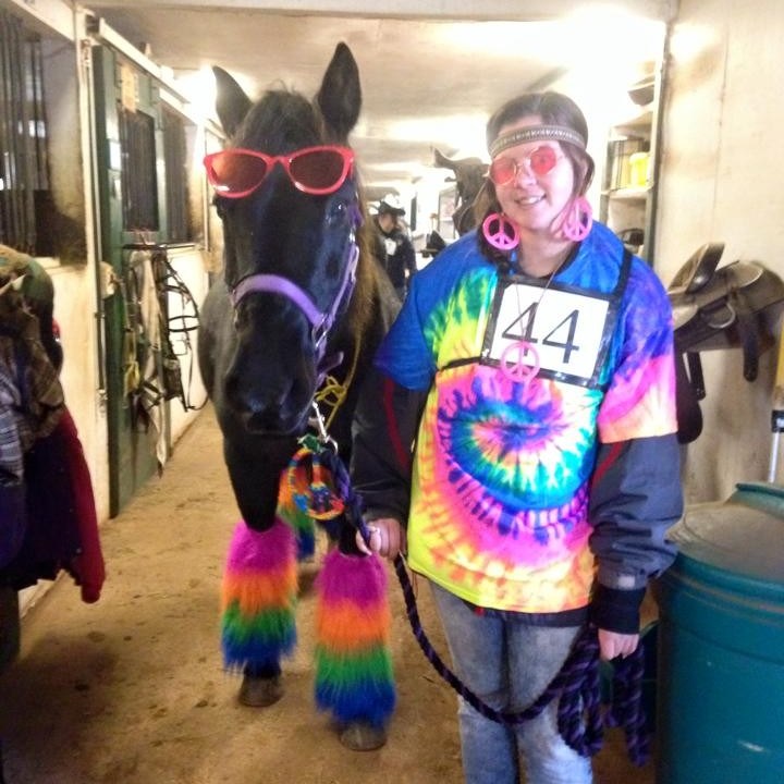 a group of people standing in a room