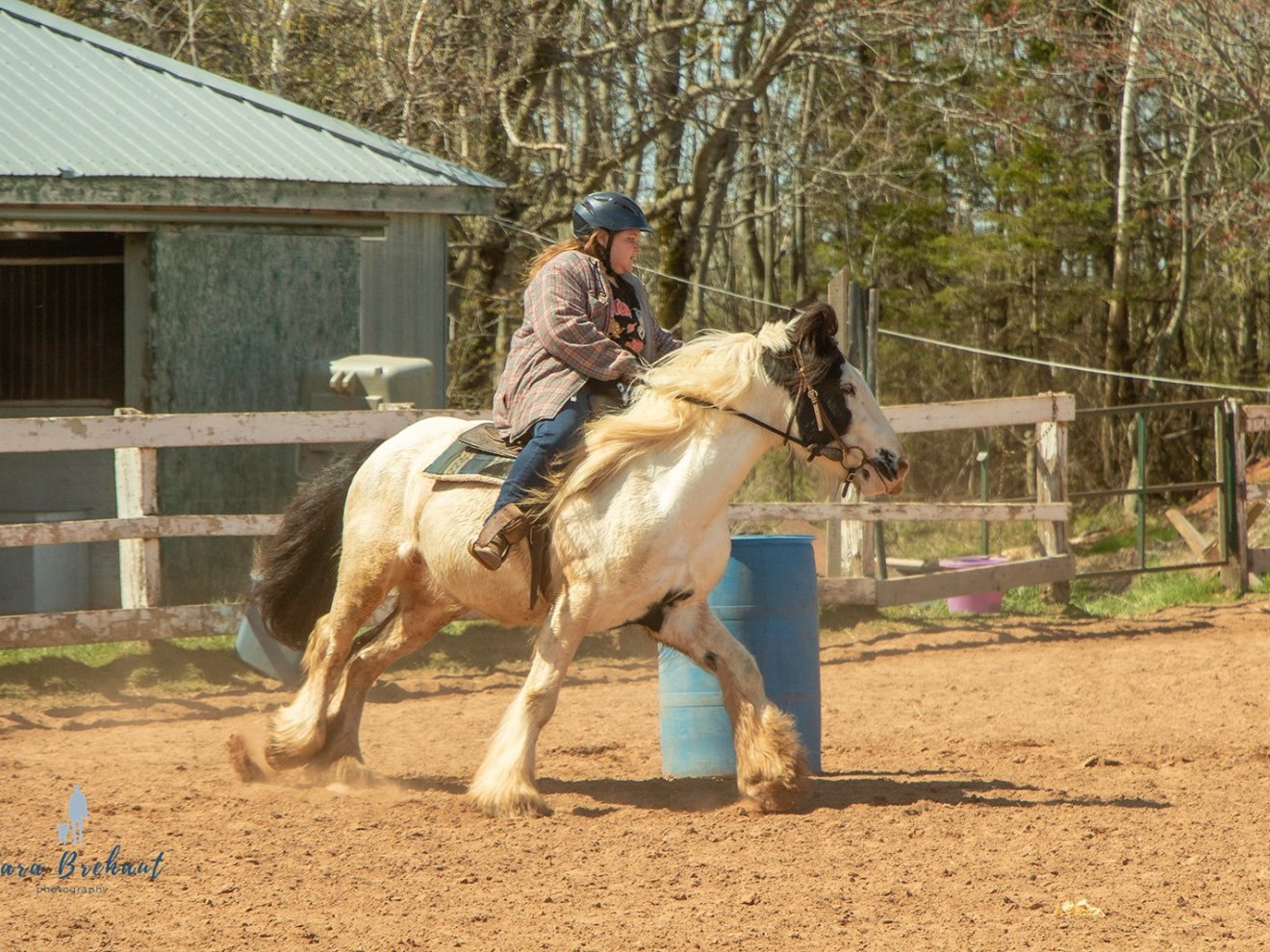 a person riding a horse jumping over a fence