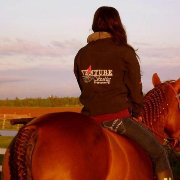 a man riding a horse