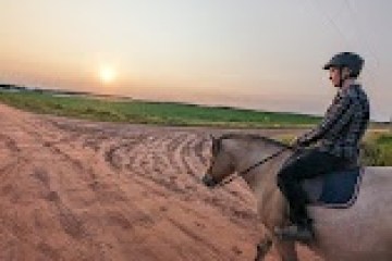 a man riding a horse